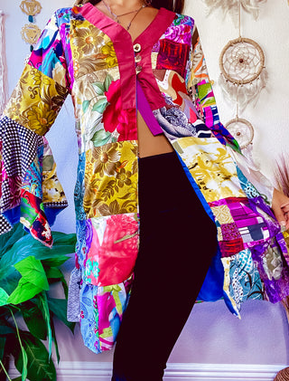 FLORA PATCHWORK CARDIGAN TUNIC / KIMONO