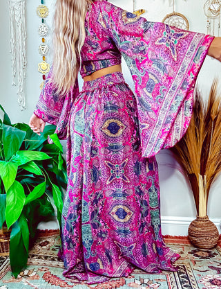 BELL SLEEVE TOP & WIDE LEG PANT SET