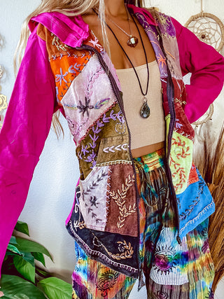 KAIA EMBROIDERED ZIP UP