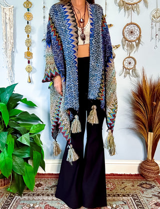 MADISON CROCHET SHAWL - BLUE
