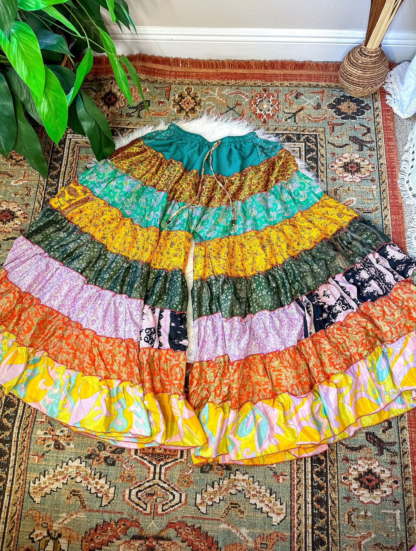 PATCHWORK TIERED PANTS (TALL)