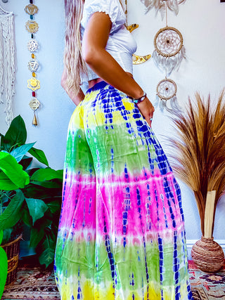 STELLA WIDE LEG PANTS • YELLOW • PURPLE • PINK • GREEN