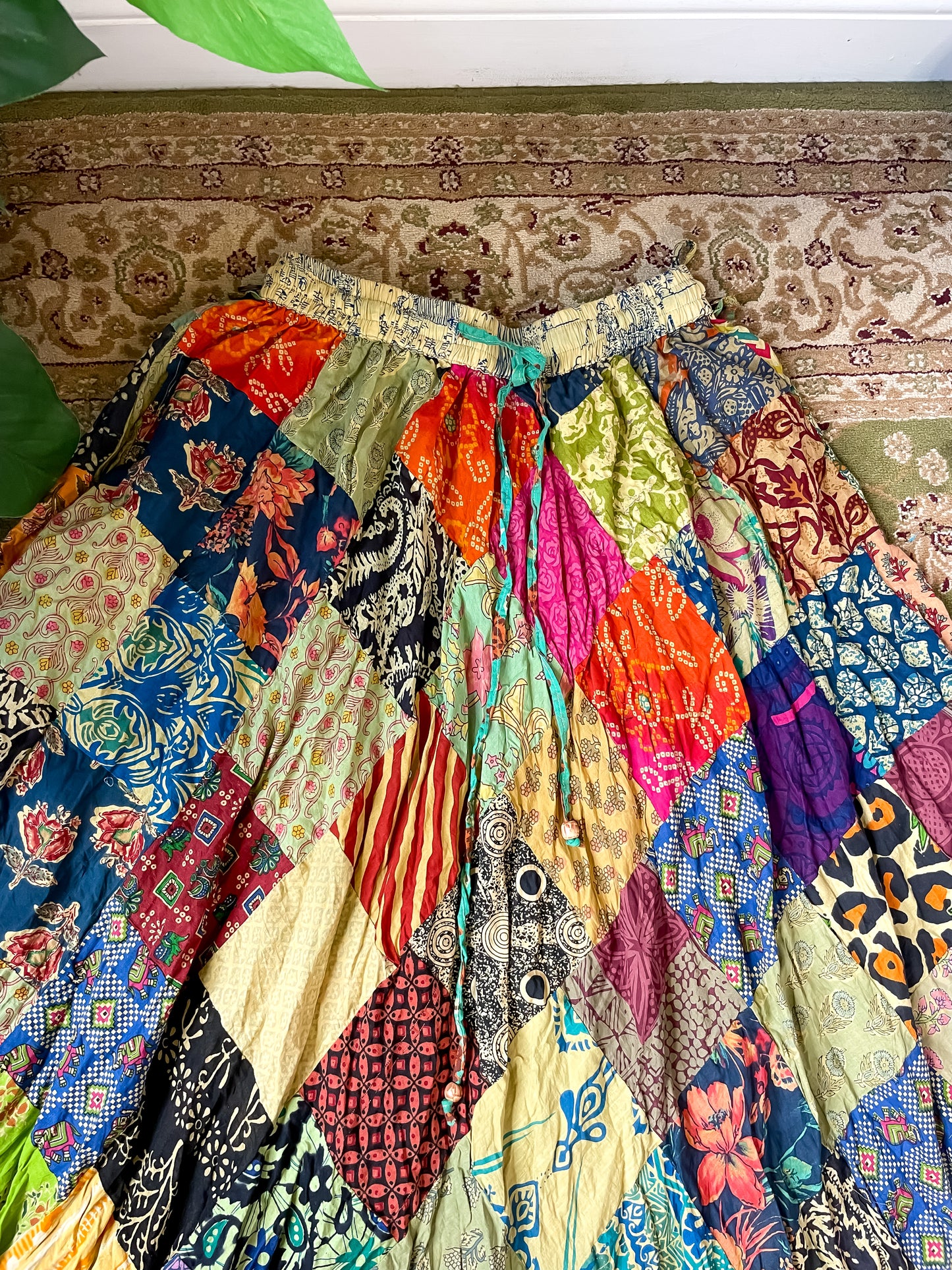 SCARLET PATCHWORK SKIRT