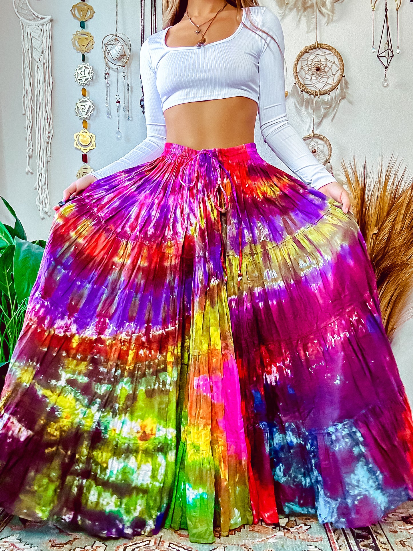 TIE DYE TIERED SKIRT