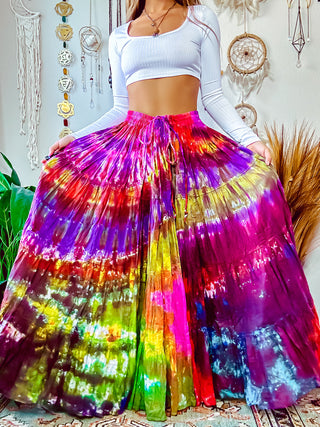 TIE DYE TIERED SKIRT