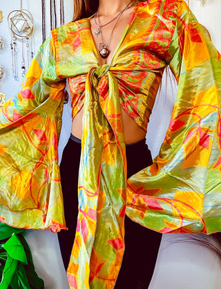 SILK BELL SLEEVE TOP
