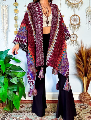 MADISON CROCHET SHAWL - BURGUNDY