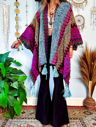 MADISON CROCHET SHAWL - PINK
