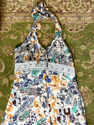 FLORAL HALTER DRESS