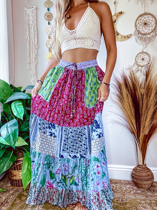 ELEANOR PATCHED TIERED SKIRT