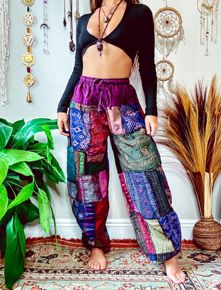 WOODLAND HAREM TROUSERS - BERRY