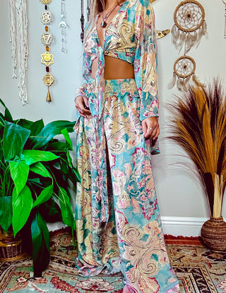 BELL SLEEVE TOP & WIDE LEG PANT SET