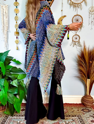 MADISON CROCHET SHAWL - BLUE