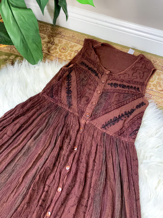 EMBROIDERED MULTI TONED FAIRCORE DRESS