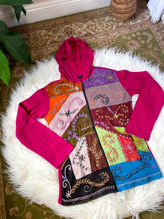 KAIA EMBROIDERED ZIP UP