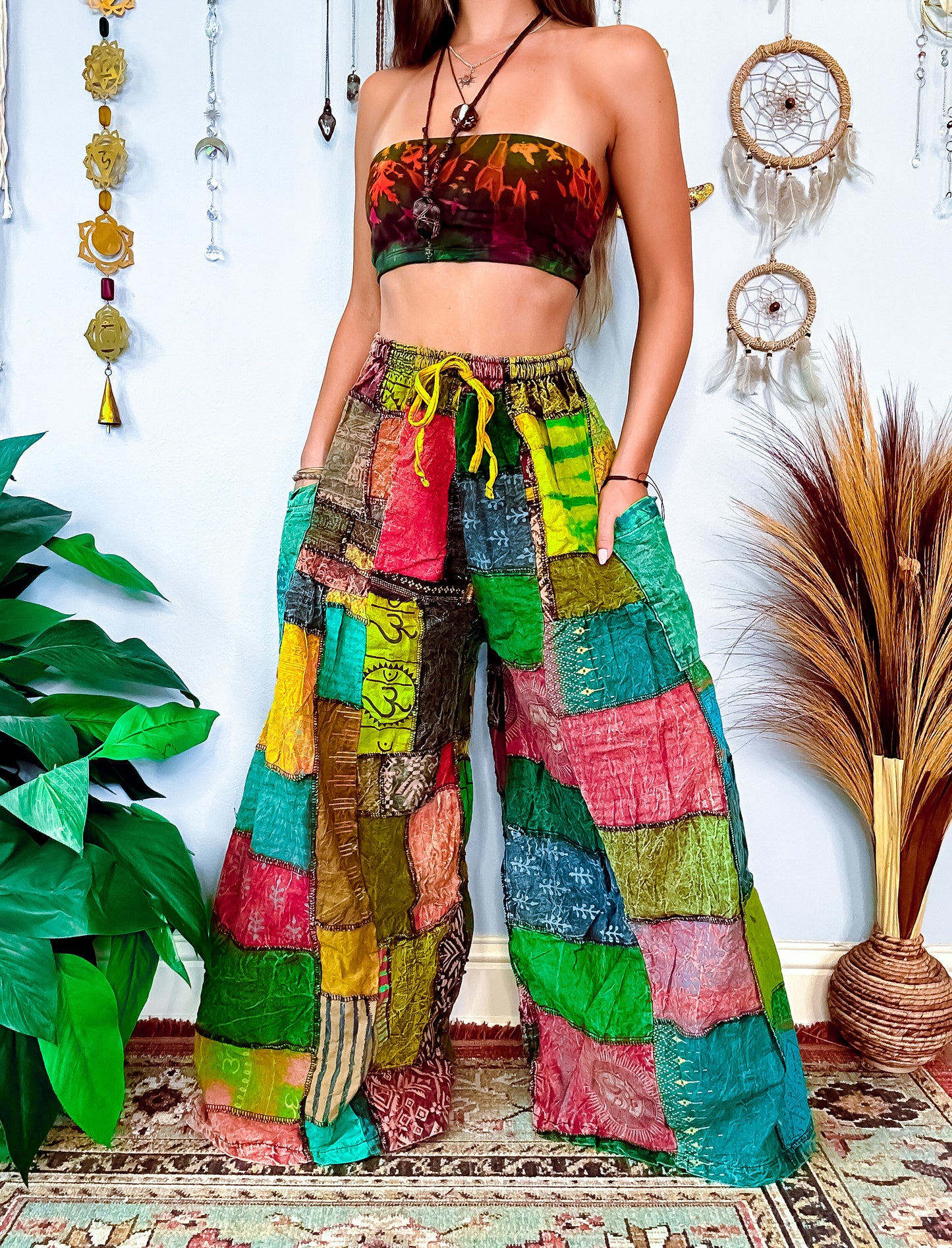 WOODLAND WIDE LEG TROUSERS - FOREST