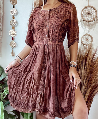 EMBROIDERED PIXIE DRESS