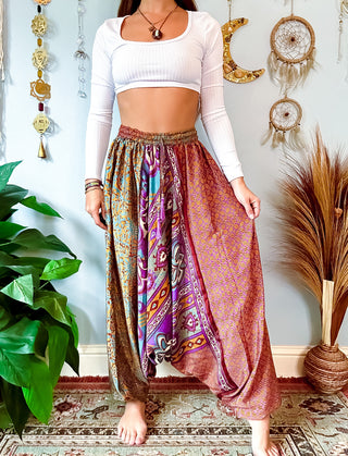SILK DROP CROTCH HAREM TROUSERS