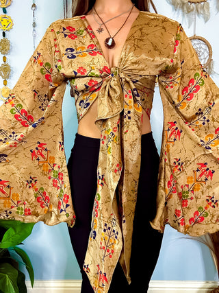 SILK BELL SLEEVE TOP