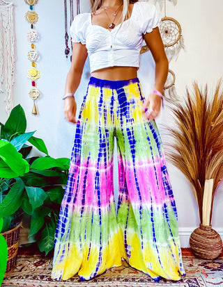 STELLA WIDE LEG PANTS • YELLOW • PURPLE • PINK • GREEN