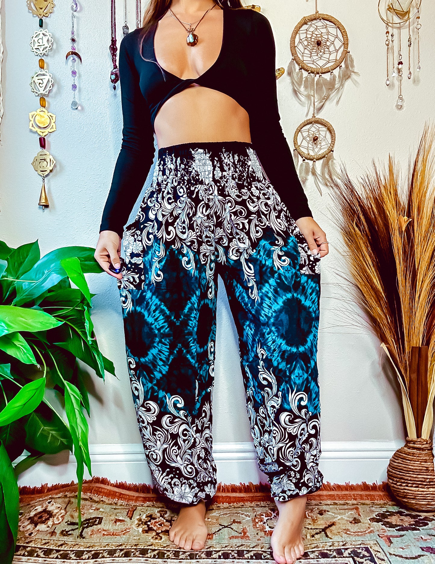 XENA HAREM TROUSERS - TEAL