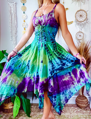 ADELINA PIXIE DRESS • GREEN • BLUE • PURPLE • YELLOW