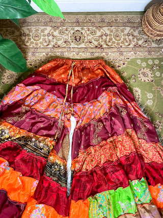 PATCHWORK TIERED PANTS