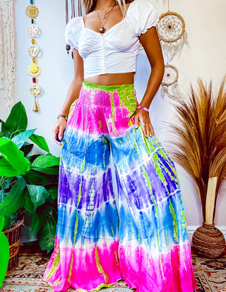 STELLA WIDE LEG PANTS • GREEN • PINK • BLUE • PURPLE