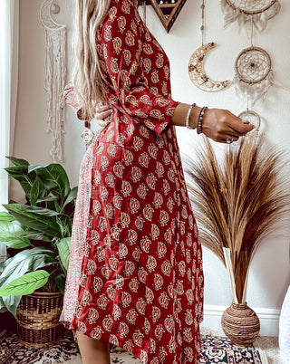 SPLIT PATCHWORK DRESS