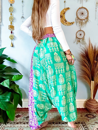 SILK DROP CROTCH HAREM TROUSERS