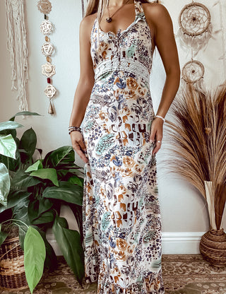FLORAL HALTER DRESS