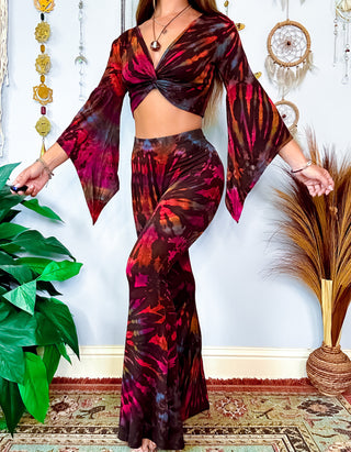 NORA FLARE PANTS - BROWN