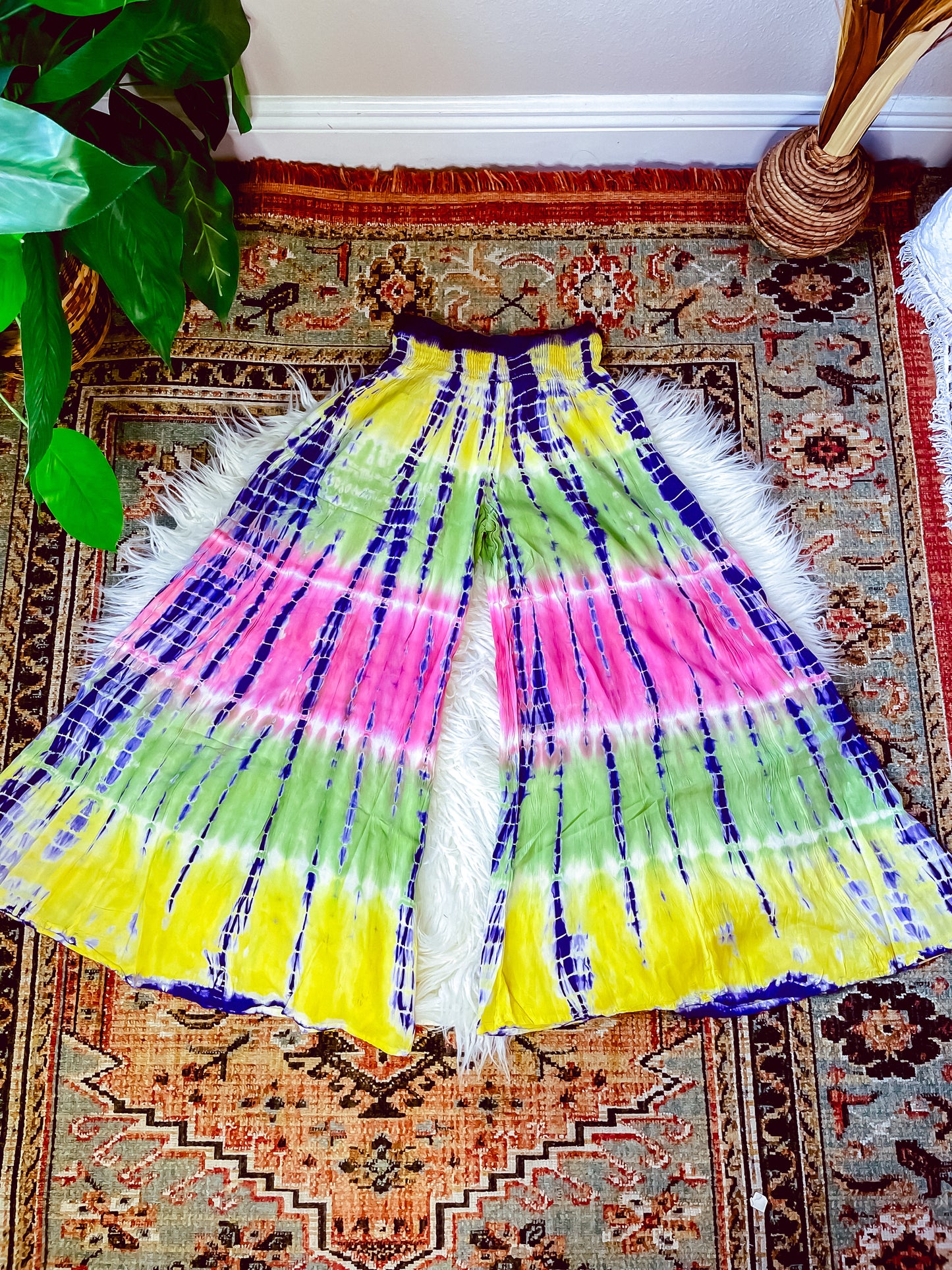 STELLA WIDE LEG PANTS • YELLOW • PURPLE • PINK • GREEN
