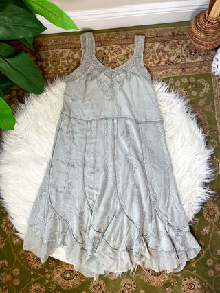EMBROIDERED PIXIE CUT DRESS