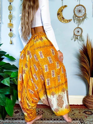 SILK DROP CROTCH HAREM TROUSERS