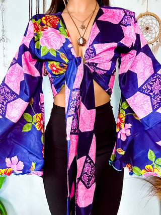SILK BELL SLEEVE TOP