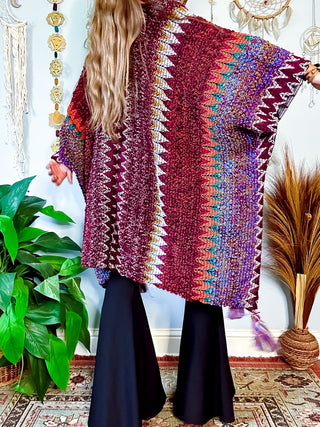 MADISON CROCHET SHAWL - BURGUNDY