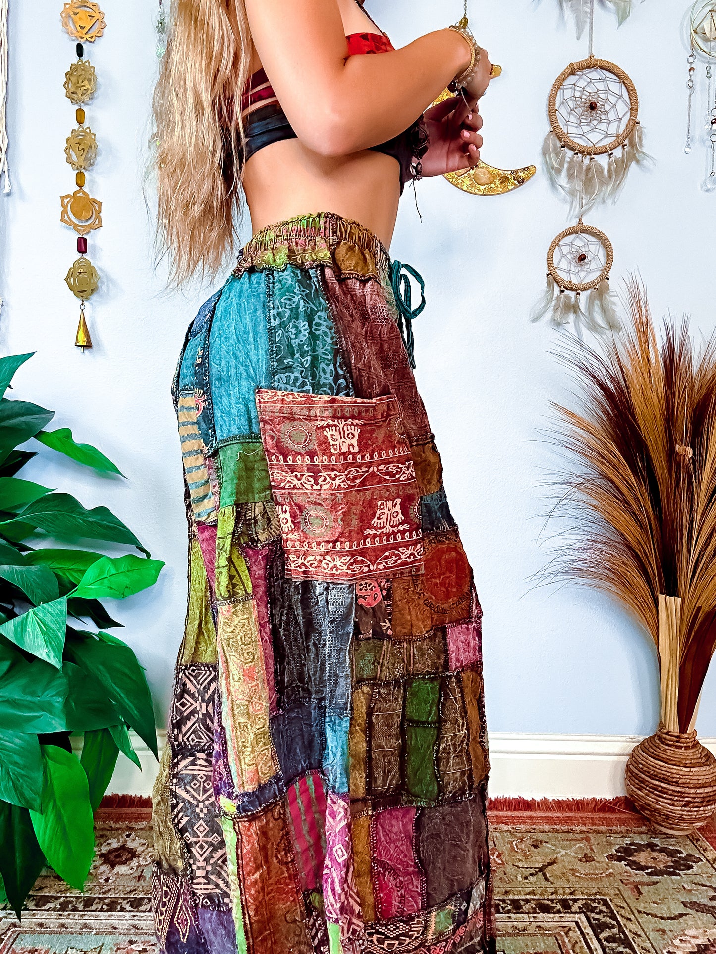 WOODLAND WIDE LEG TROUSERS - EARTH