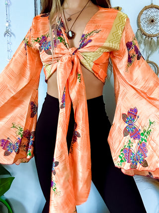 SILK BELL SLEEVE TOP