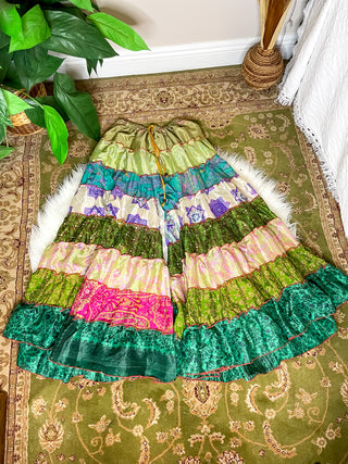 PATCHWORK TIERED PANTS