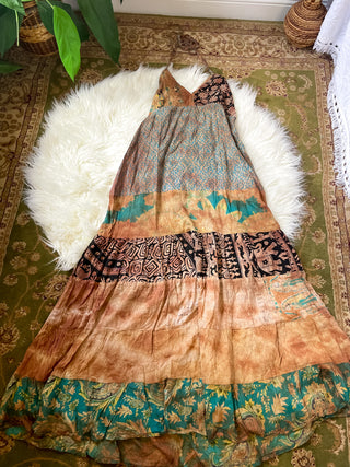 TIERED PATCHWORK DRESS