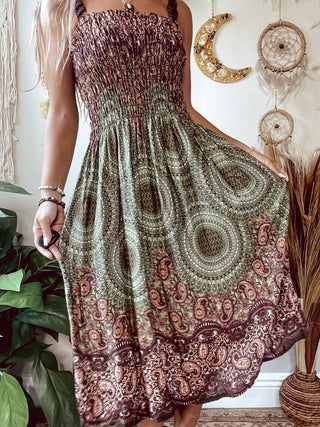 SMOCKED PAISLEY DRESS