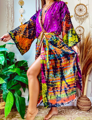 OOAK TIE DYE PATCHWORK KIMONO