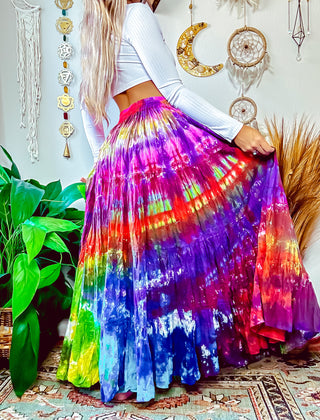 TIE DYE TIERED SKIRT
