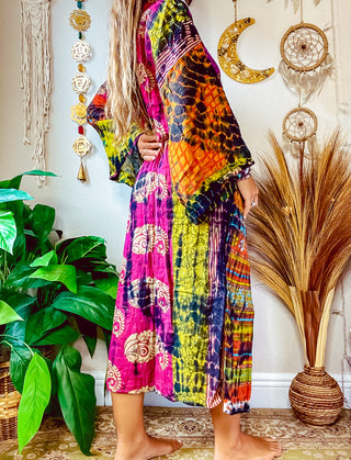 OOAK TIE DYE PATCHWORK KIMONO