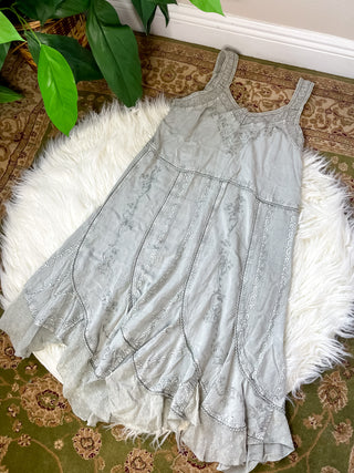 EMBROIDERED PIXIE CUT DRESS