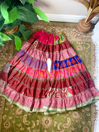 PATCHWORK TIERED PANTS
