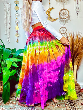 TIE DYE TIERED SKIRT