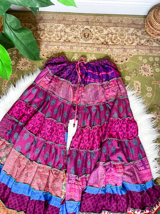 PATCHWORK TIERED PANTS